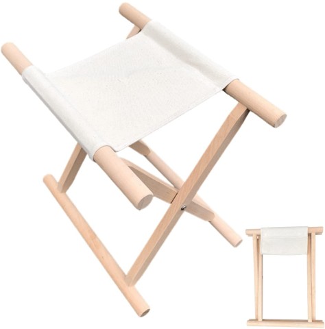 Japanese Traditional Chair Folding Stool (White)