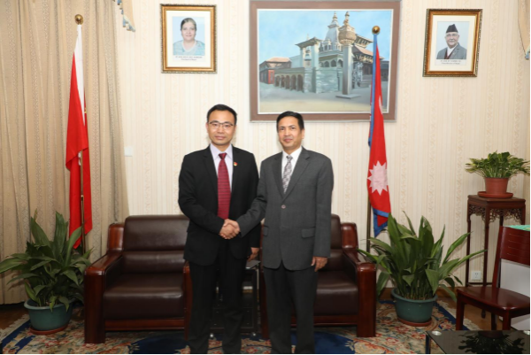 Sun Telecom International Business CEO Tin Xiong Visited the Economic Minister of the Embassy of Nepal in China