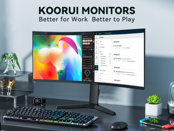 KOORUI 24 Inch Computer Monitor -FHD 1080P Gaming
