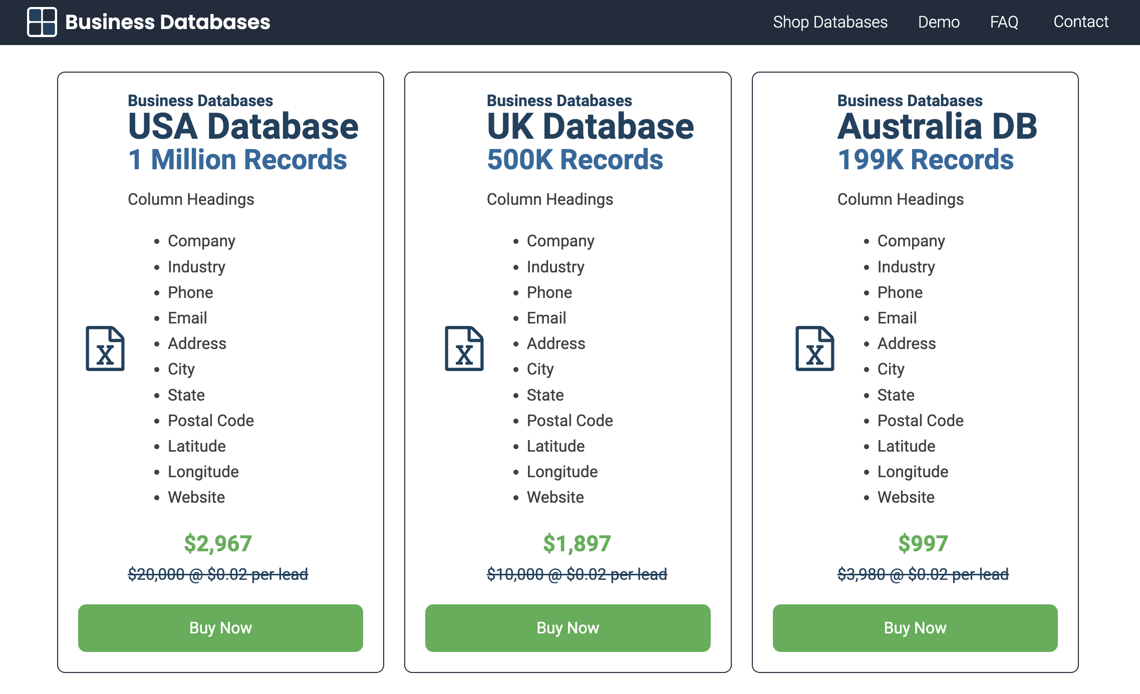 Business Databases Offers Full USA Database with 1 Million Businesses for Just $2967
