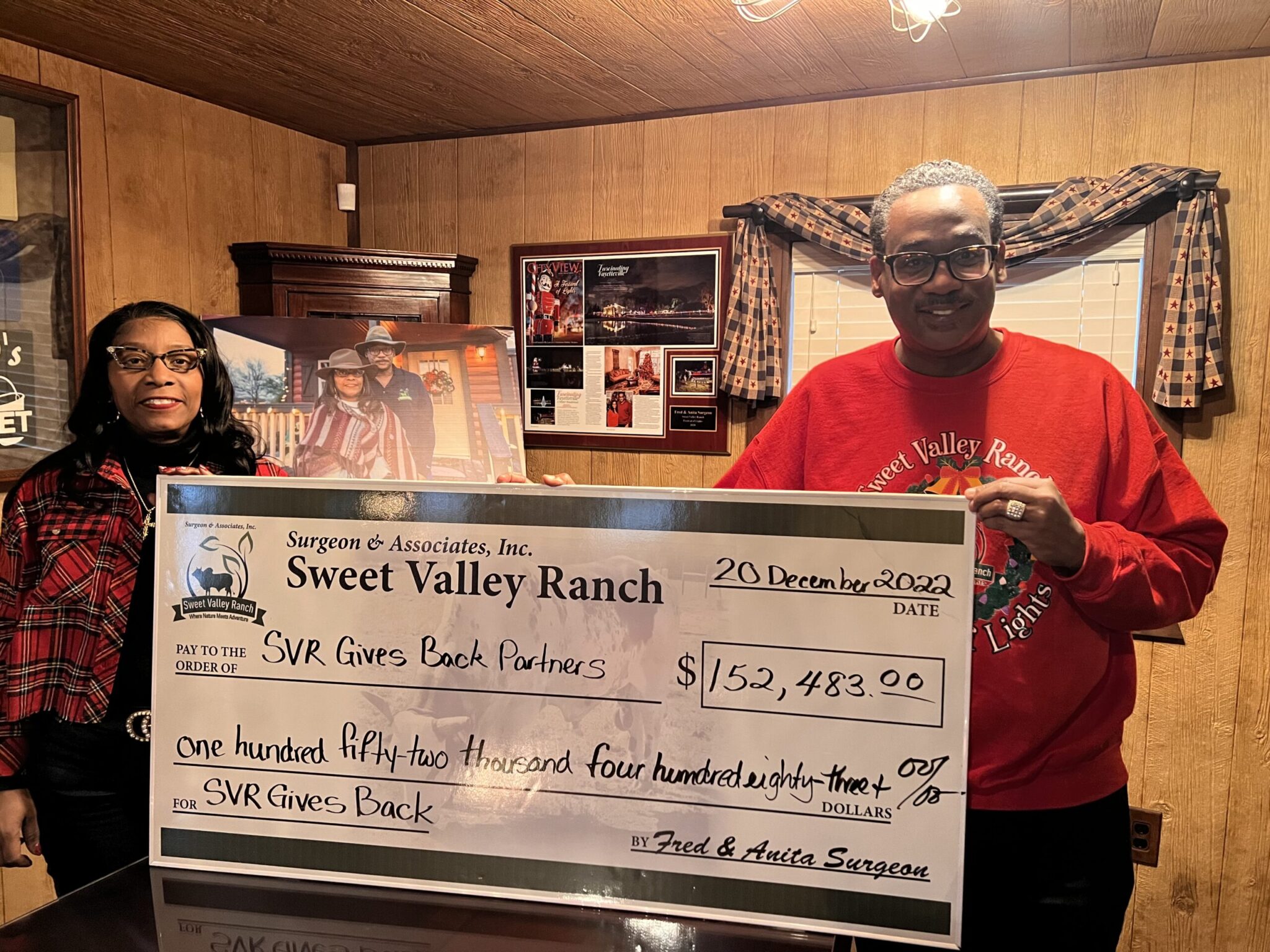 Sweet Valley Ranch Exceeds Goal for local charity give back program
