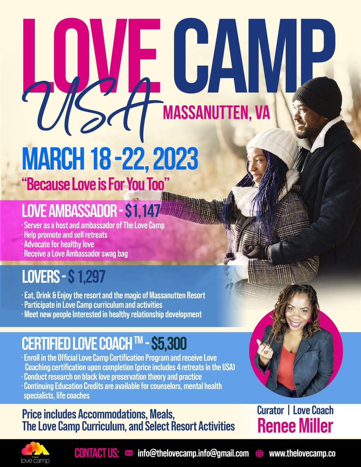The Love Camp, A Unique Coaching Curriculum Exploring the Black Male-Female Love Journey, Launches First USA Retreat; Adds New U.S., International Destinations