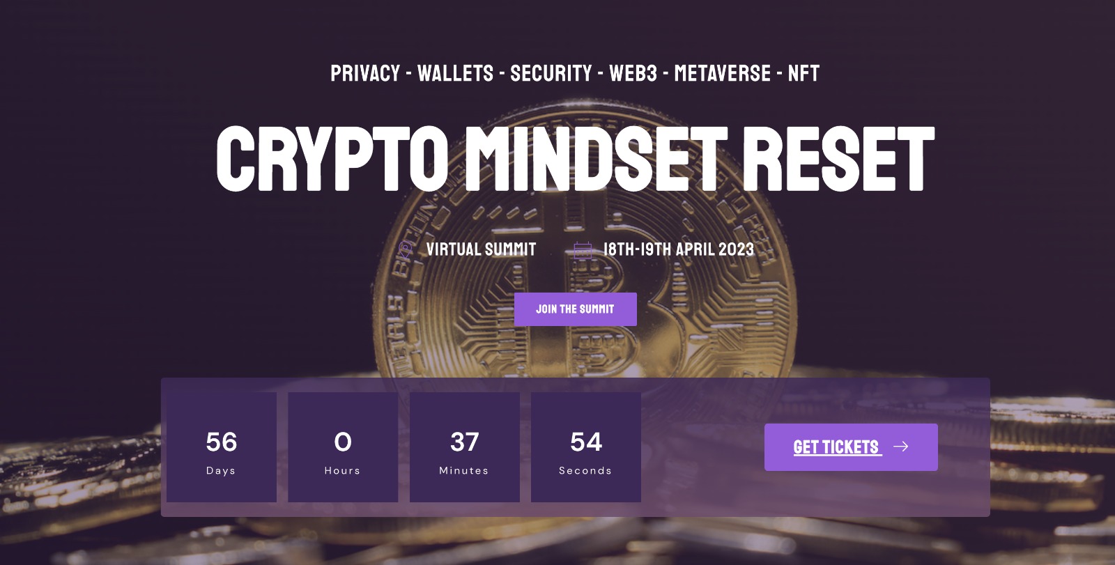 Vegas Crypto Group announce the Crypto Mindset Reset Virtual Summit Happening Online April 18th and 19th 2023