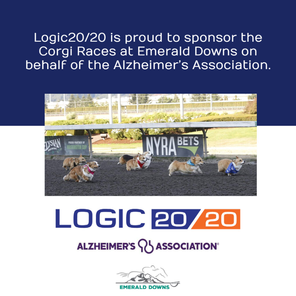 Logic20/20 to Sponsor Emerald Downs Corgi Races in Support of Alzheimer’s Association