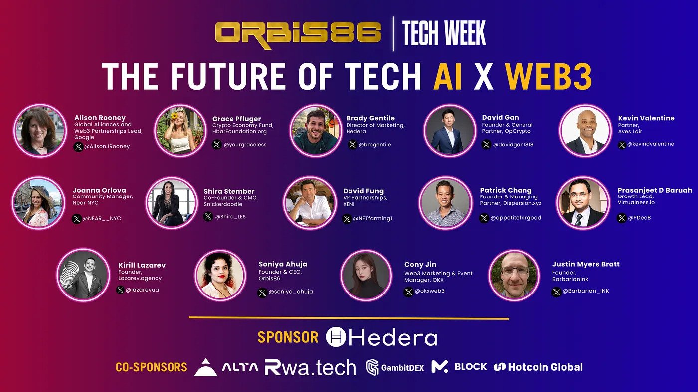 Google, Hedera, and More Unveil AI x Web3 Synergies at Orbis86's New York TechWeek Event 